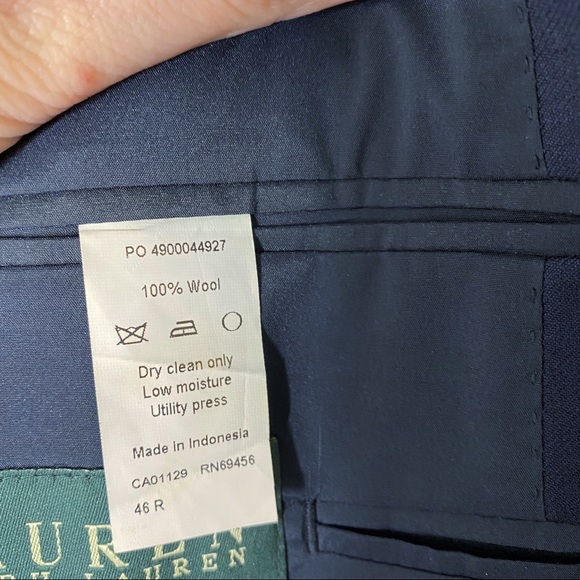 Lauren Ralph Lauren Classic Mens Wool Blazer Sport Coat Gold Buttons Preppy 46R - Picture 10 of 13